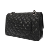CHANEL シャネル マトラッセ Wフラップ Wチェーンショルダー 25cm ブラック A01112 レディース キャビアスキン ショルダーバッグ ABランク 中古 銀蔵