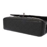 CHANEL シャネル マトラッセ Wフラップ Wチェーンショルダー 25cm ブラック A01112 レディース キャビアスキン ショルダーバッグ ABランク 中古 銀蔵
