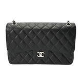 CHANEL シャネル マトラッセ WフラップWチェーンショルダー 30cm ブラック A58600 レディース キャビアスキン ショルダーバッグ Aランク 中古 銀蔵