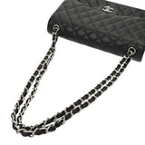CHANEL シャネル マトラッセ WフラップWチェーンショルダー 30cm ブラック A58600 レディース キャビアスキン ショルダーバッグ Aランク 中古 銀蔵