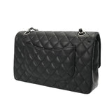 CHANEL シャネル マトラッセ Wフラップ Wチェーンショルダー 25 ブラック A01112 レディース キャビアスキン ショルダーバッグ Aランク 中古 銀蔵