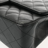 CHANEL シャネル マトラッセ Wフラップ Wチェーンショルダー 25 ブラック A01112 レディース キャビアスキン ショルダーバッグ Aランク 中古 銀蔵
