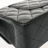 CHANEL シャネル マトラッセ Wフラップ Wチェーンショルダー 25 ブラック A01112 レディース キャビアスキン ショルダーバッグ Aランク 中古 銀蔵