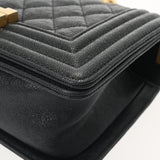 CHANEL シャネル ボーイシャネル ハンドバッグ 20cm ブラック A67085 レディース キャビアスキン ショルダーバッグ Aランク 中古 銀蔵