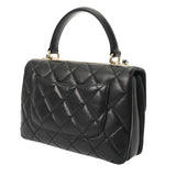 CHANEL シャネル マトラッセ トレンディCC トップハンドルフラップバッグ ブラック A92236 レディース ラムスキン ハンドバッグ Aランク 中古 銀蔵