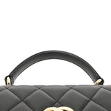 CHANEL シャネル マトラッセ トレンディCC トップハンドルフラップバッグ ブラック A92236 レディース ラムスキン ハンドバッグ Aランク 中古 銀蔵