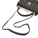 CHANEL シャネル マトラッセ トレンディCC トップハンドルフラップバッグ ブラック A92236 レディース ラムスキン ハンドバッグ Aランク 中古 銀蔵