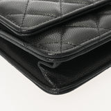 CHANEL シャネル マトラッセ チェーンウォレット ブラック AP2876 レディース キャビアスキン ショルダーバッグ Aランク 中古 銀蔵