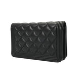 CHANEL シャネル ボーイシャネル チェーンウォレット 20cm ブラック AP1117 レディース キャビアスキン ショルダーバッグ Aランク 中古 銀蔵