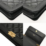 CHANEL シャネル ボーイシャネル チェーンウォレット 20cm ブラック AP1117 レディース キャビアスキン ショルダーバッグ Aランク 中古 銀蔵