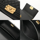 CHANEL シャネル ボーイシャネル チェーンショルダー 20cm ブラック A67085 レディース キャビアスキン ショルダーバッグ Aランク 中古 銀蔵