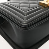 CHANEL シャネル ボーイシャネル チェーンショルダー 20cm ブラック A67085 レディース キャビアスキン ショルダーバッグ Aランク 中古 銀蔵