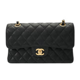 CHANEL シャネル マトラッセ チェーンショルダー 23cm Wフラップ ブラック A01113 レディース キャビアスキン ショルダーバッグ Aランク 中古 銀蔵