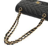 CHANEL シャネル マトラッセ チェーンショルダー 23cm Wフラップ ブラック A01113 レディース キャビアスキン ショルダーバッグ Aランク 中古 銀蔵