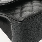 CHANEL シャネル マトラッセ チェーンショルダー 23cm Wフラップ ブラック A01113 レディース キャビアスキン ショルダーバッグ Aランク 中古 銀蔵