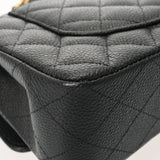 CHANEL シャネル マトラッセ チェーンショルダー 23cm Wフラップ ブラック A01113 レディース キャビアスキン ショルダーバッグ Aランク 中古 銀蔵