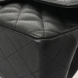 CHANEL シャネル マトラッセ チェーンショルダー 30cm Wフラップ ブラック A58600 レディース キャビアスキン ショルダーバッグ Aランク 中古 銀蔵