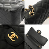 CHANEL シャネル マトラッセ チェーンショルダー 30cm Wフラップ ブラック A58600 レディース キャビアスキン ショルダーバッグ Aランク 中古 銀蔵
