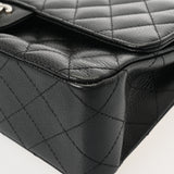 CHANEL シャネル マトラッセ Wフラップ Wチェーンショルダー 25cm ブラック A01112 レディース キャビアスキン ショルダーバッグ ABランク 中古 銀蔵