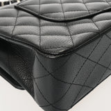 CHANEL シャネル マトラッセ Wフラップ Wチェーンショルダー 25cm ブラック A01112 レディース キャビアスキン ショルダーバッグ ABランク 中古 銀蔵