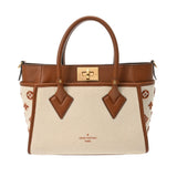 LOUIS VUITTON ルイヴィトン モノグラム オンマイサイド PM ベージュ/ブラウン M59905 レディース キャンバス レザー 2WAYバッグ Aランク 中古 銀蔵