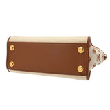 LOUIS VUITTON ルイヴィトン モノグラム オンマイサイド PM ベージュ/ブラウン M59905 レディース キャンバス レザー 2WAYバッグ Aランク 中古 銀蔵
