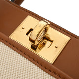LOUIS VUITTON ルイヴィトン モノグラム オンマイサイド PM ベージュ/ブラウン M59905 レディース キャンバス レザー 2WAYバッグ Aランク 中古 銀蔵