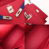 HERMES エルメス ケリー 28 外縫い SPオーダー ブルーエレクトリック/ローズエクストリーム Y刻印(2020年頃) レディース ヴォーエプソン ハンドバッグ Aランク 中古 銀蔵