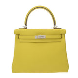 HERMES エルメス ケリー 25 内縫い 2WAY ライム U刻印(2022年頃) レディース ヴォースイフト ハンドバッグ Aランク 中古 銀蔵