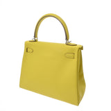 HERMES エルメス ケリー 25 内縫い 2WAY ライム U刻印(2022年頃) レディース ヴォースイフト ハンドバッグ Aランク 中古 銀蔵