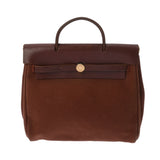 HERMES エルメス エールバッグ アドPM ブラウン □F刻印(2002年頃) ユニセックス トワルオフィシエ レザー 2WAYバッグ Bランク 中古 銀蔵
