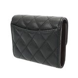 CHANEL シャネル クラシック スモールフラップウォレット ブラック AP0229 レディース キャビアスキン 三つ折り財布 Aランク 中古 銀蔵
