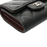 CHANEL シャネル クラシック スモールフラップウォレット ブラック AP0229 レディース キャビアスキン 三つ折り財布 Aランク 中古 銀蔵