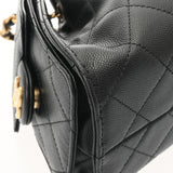 CHANEL シャネル マトラッセ ミニハンドバッグ CHANEL25 ブラック AS5631 レディース キャビアスキン ショルダーバッグ Aランク 中古 銀蔵