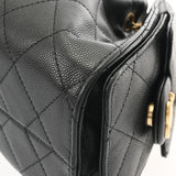 CHANEL シャネル マトラッセ ミニハンドバッグ CHANEL25 ブラック AS5631 レディース キャビアスキン ショルダーバッグ Aランク 中古 銀蔵
