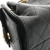CHANEL シャネル マトラッセ ミニハンドバッグ CHANEL25 ブラック AS5631 レディース キャビアスキン ショルダーバッグ Aランク 中古 銀蔵