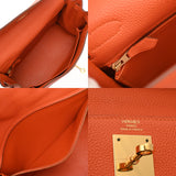 HERMES エルメス ケリー 28 内縫い 2WAY オレンジ T刻印(2015年頃) レディース トゴ ハンドバッグ Aランク 中古 銀蔵