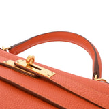 HERMES エルメス ケリー 28 内縫い 2WAY オレンジ T刻印(2015年頃) レディース トゴ ハンドバッグ Aランク 中古 銀蔵