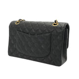 CHANEL シャネル マトラッセ Wフラップ チェーンショルダー 25cm ブラック A01112 レディース キャビアスキン ショルダーバッグ ABランク 中古 銀蔵