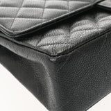 CHANEL シャネル マトラッセ Wフラップ チェーンショルダー 25cm ブラック A01112 レディース キャビアスキン ショルダーバッグ ABランク 中古 銀蔵