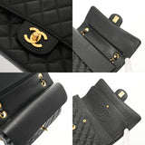 CHANEL シャネル マトラッセ Wフラップ チェーンショルダー 25cm ブラック A01112 レディース キャビアスキン ショルダーバッグ ABランク 中古 銀蔵