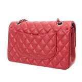 CHANEL シャネル マトラッセ Wフラップ チェーンショルダー 25cm レッド A01112 レディース キャビアスキン ショルダーバッグ Aランク 中古 銀蔵