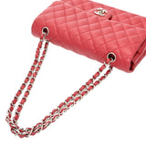 CHANEL シャネル マトラッセ Wフラップ チェーンショルダー 25cm レッド A01112 レディース キャビアスキン ショルダーバッグ Aランク 中古 銀蔵