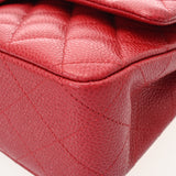 CHANEL シャネル マトラッセ Wフラップ チェーンショルダー 25cm レッド A01112 レディース キャビアスキン ショルダーバッグ Aランク 中古 銀蔵