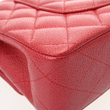CHANEL シャネル マトラッセ Wフラップ チェーンショルダー 25cm レッド A01112 レディース キャビアスキン ショルダーバッグ Aランク 中古 銀蔵