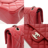CHANEL シャネル マトラッセ Wフラップ チェーンショルダー 25cm レッド A01112 レディース キャビアスキン ショルダーバッグ Aランク 中古 銀蔵