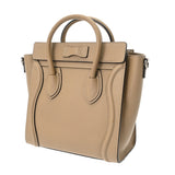 CELINE セリーヌ ラゲージ ナノショッパー 2WAY デューン 168243LUG.03UN レディース ドラムカーフ ハンドバッグ Aランク 中古 銀蔵
