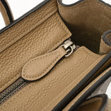 CELINE セリーヌ ラゲージ ナノショッパー 2WAY デューン 168243LUG.03UN レディース ドラムカーフ ハンドバッグ Aランク 中古 銀蔵