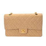 CHANEL シャネル マトラッセ Wフラップ チェーンショルダー 25cm ベージュ A01112 レディース ラムスキン ショルダーバッグ Bランク 中古 銀蔵