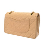 CHANEL シャネル マトラッセ Wフラップ チェーンショルダー 25cm ベージュ A01112 レディース ラムスキン ショルダーバッグ Bランク 中古 銀蔵